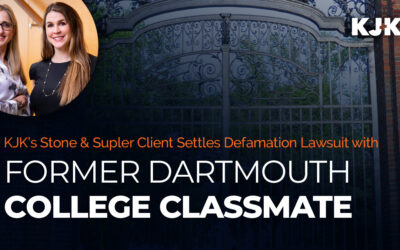 KJK’s Stone & Supler Client Settles Defamation Lawsuit with Former Dartmouth Classmate